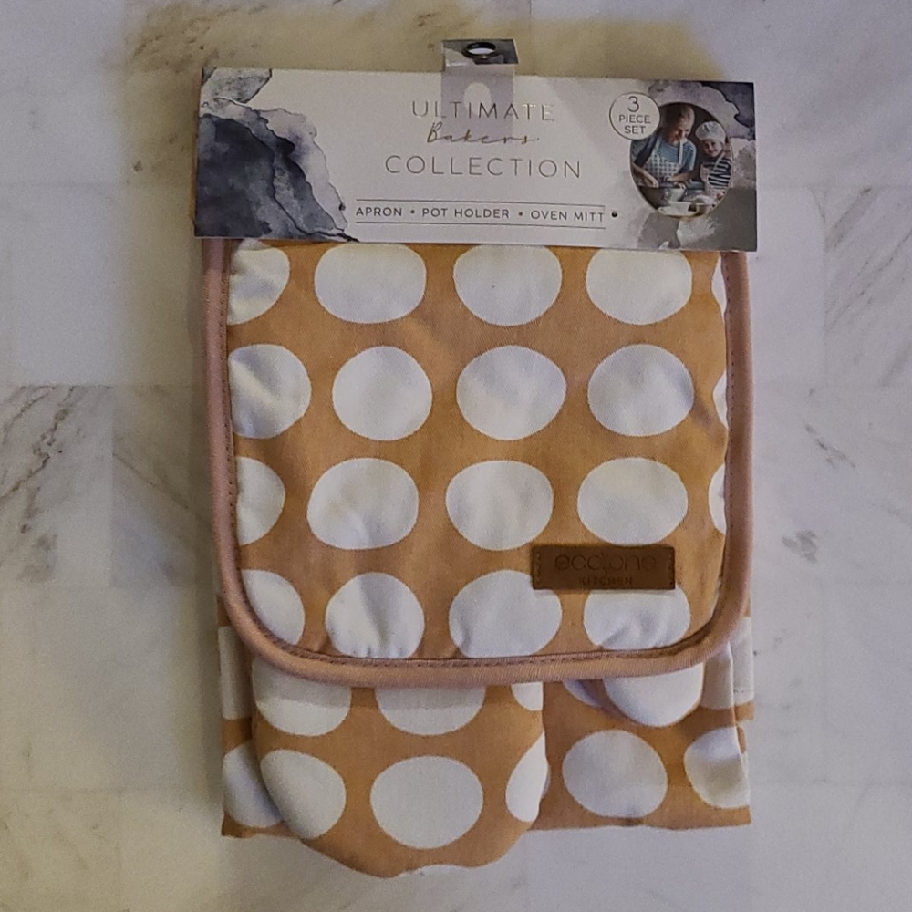 3 Piece Set!! Apron, Oven Mitt, Pot Holder